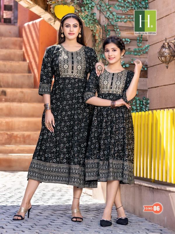 Hirwa Ridhi Shidhi Daughter Rayon  Printed Anarkali Kurti Collection